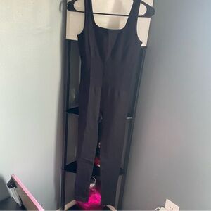 NWOT Black ribbed stretchy leggings jumpsuit
